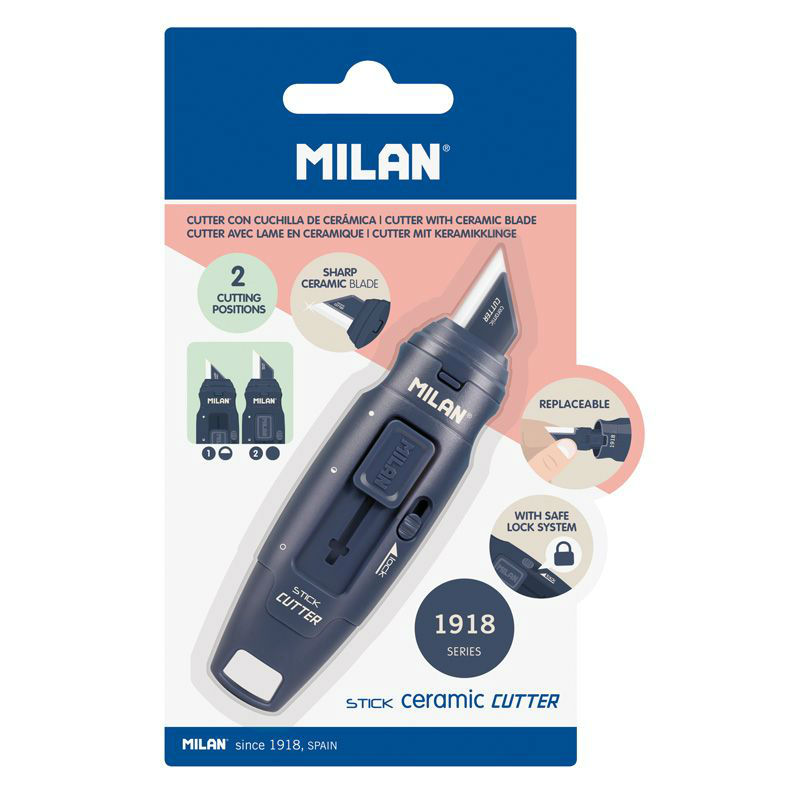 Ref. MIL6010108BD, Cutter Stick céramique bleu marine, Bleu, marque MILAN