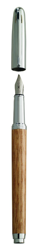 Ref. OBE240072, Plume Séquoia chene / chrome, Marron, marque OBERTHUR
