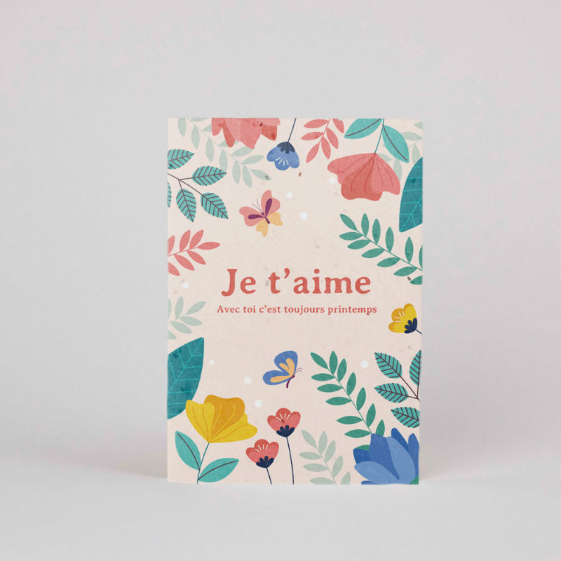 Ref. RESFRST400, Carte plantable - Je t'aime, marque RESETEA