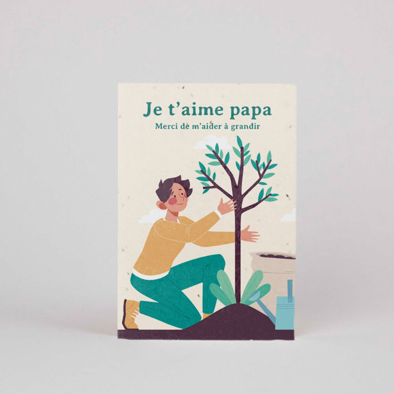 Ref. RESFRST402, Carte plantable - Je t'aime papa, marque RESETEA
