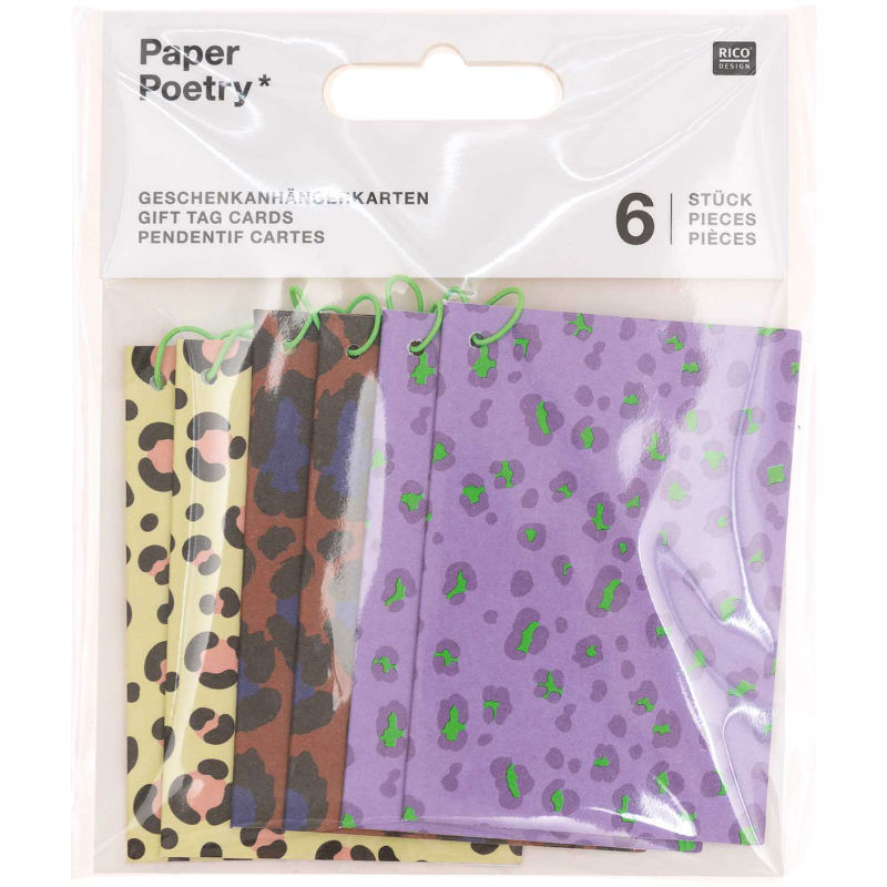 Ref. RIC990015503, Paquet 6 étiquettes Acid Leo, Assorties, marque RICO DESIGN