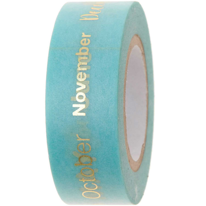 Ref. RIC990017621, Masking tape mois bullet journal, Bleu, marque RICO DESIGN