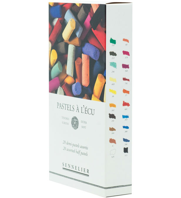 Ref. SENN132231, Boite 20 demi pastels ecu, marque SENNELIER