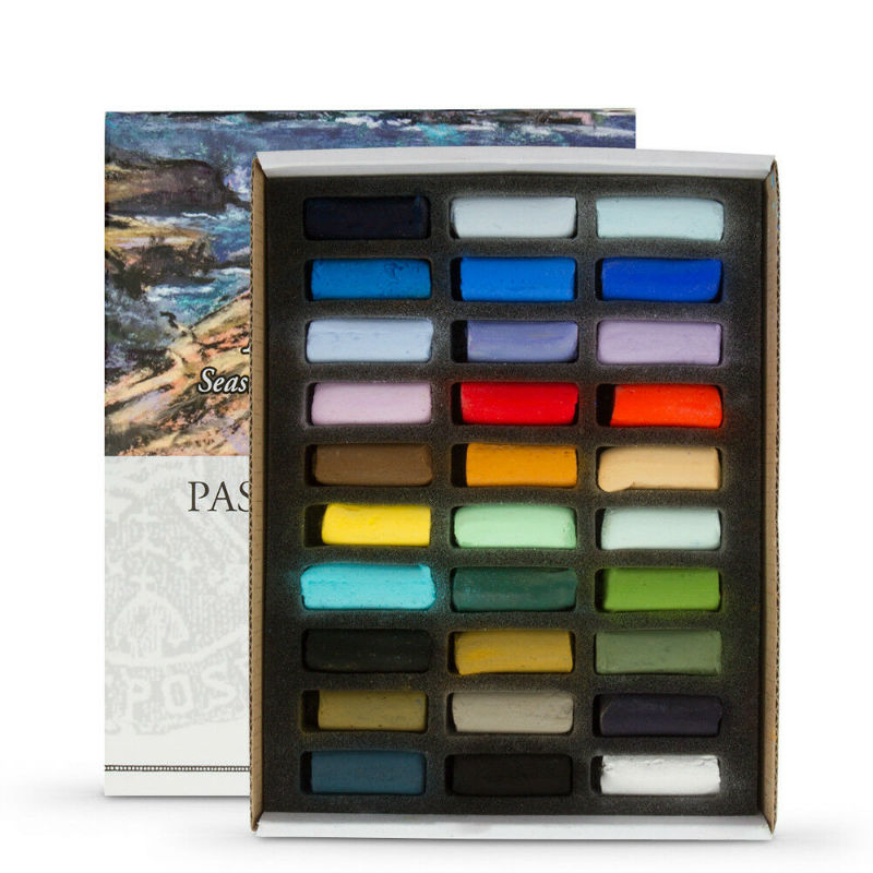 Ref. SENN132283, Boite 30 demi pastels ecu paysages de bord de mer, marque SENNELIER