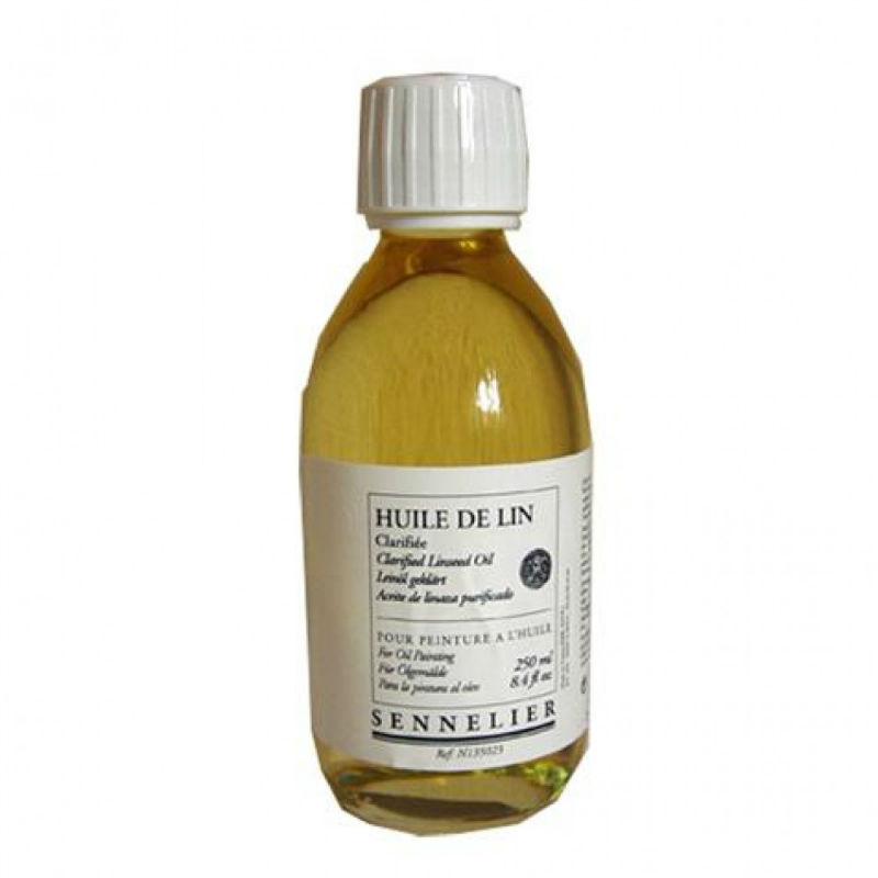 Ref. SENN135023, Flacon 250 ml huile de lin clarifiee, marque SENNELIER