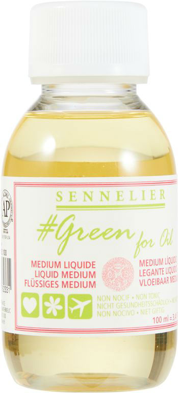 Ref. SENN135205100, Flacon 100 ml medium liquide huile, marque SENNELIER