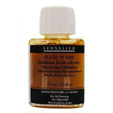 Ref. SENN13552175, Flacon 75 ml medium flow'n dry huile, marque SENNELIER