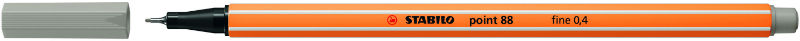 Ref. STA8893, Stylo-feutre Stabilo Point 88  gris perle, Gris, marque STABILO